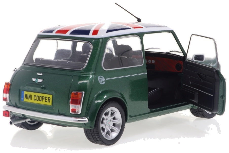 Rover Mini Cooper Sport British Racing Green and Flag Roof 1997 1:18 Scale Diecast Model Car – Solido