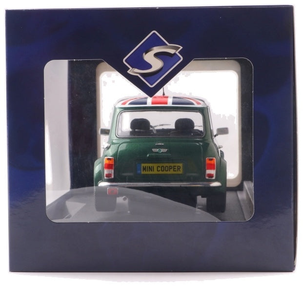Rover Mini Cooper Sport British Racing Green and Flag Roof 1997 1:18 Scale Diecast Model Car – Solido