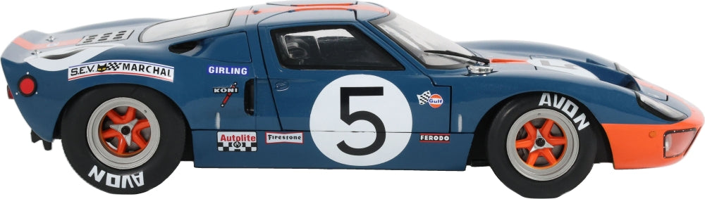 Ford GT40 Mk1 Dark Blue and Orange 1968 1:18 Scale Diecast Car – Solido