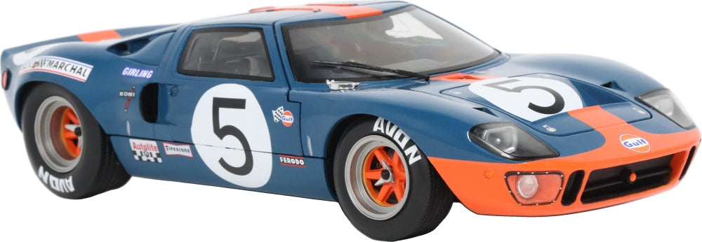 Ford GT40 Mk1 Dark Blue and Orange 1968 1:18 Scale Diecast Car – Solido
