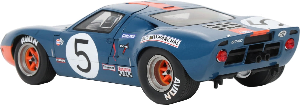 Ford GT40 Mk1 Dark Blue and Orange 1968 1:18 Scale Diecast Car – Solido