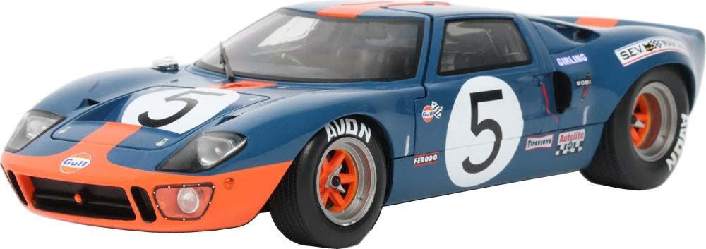 Ford GT40 Mk1 Dark Blue and Orange 1968 1:18 Scale Diecast Car – Solido