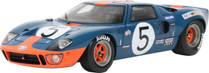 Ford GT40 Mk1 Dark Blue and Orange 1968 1:18 Scale Diecast Car – Solido