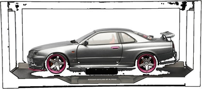 Nissan Skyline GT-R (BNR34) Grey 1999 1:18 Scale Diecast Model Car – Solido
