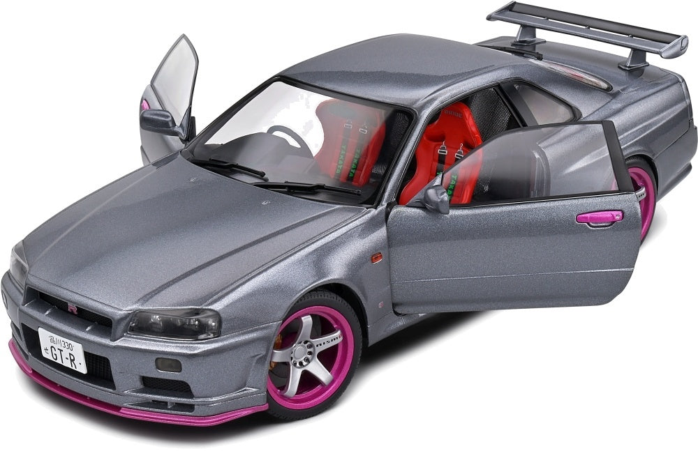 Nissan Skyline GT-R (BNR34) Grey 1999 1:18 Scale Diecast Model Car – Solido