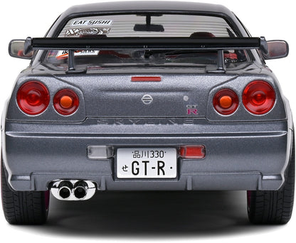 Nissan Skyline GT-R (BNR34) Grey 1999 1:18 Scale Diecast Model Car – Solido