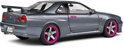 Nissan Skyline GT-R (BNR34) Grey 1999 1:18 Scale Diecast Model Car – Solido