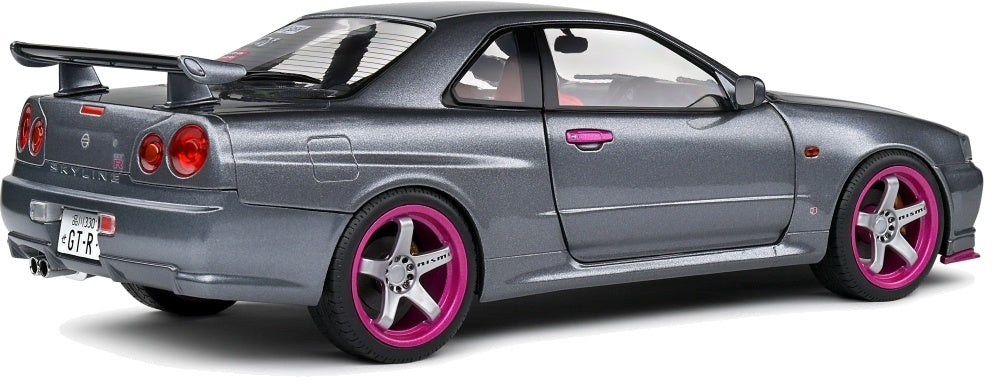 Nissan Skyline GT-R (BNR34) Grey 1999 1:18 Scale Diecast Model Car – Solido