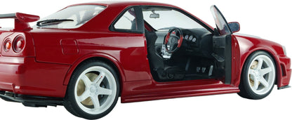 Nissan Skyline GT-R (BNR34) w/NISMO Parts Red 1999 1:18 Scale Diecast Car – Solido