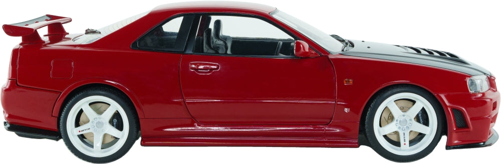Nissan Skyline GT-R (BNR34) w/NISMO Parts Red 1999 1:18 Scale Diecast Car – Solido