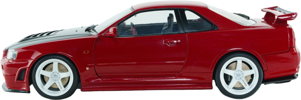 Nissan Skyline GT-R (BNR34) w/NISMO Parts Red 1999 1:18 Scale Diecast Car – Solido