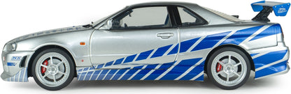 Nissan Skyline GT-R (BNR34) 2Fast 2Furious Brian 1:18 Scale Diecast Car – Solido