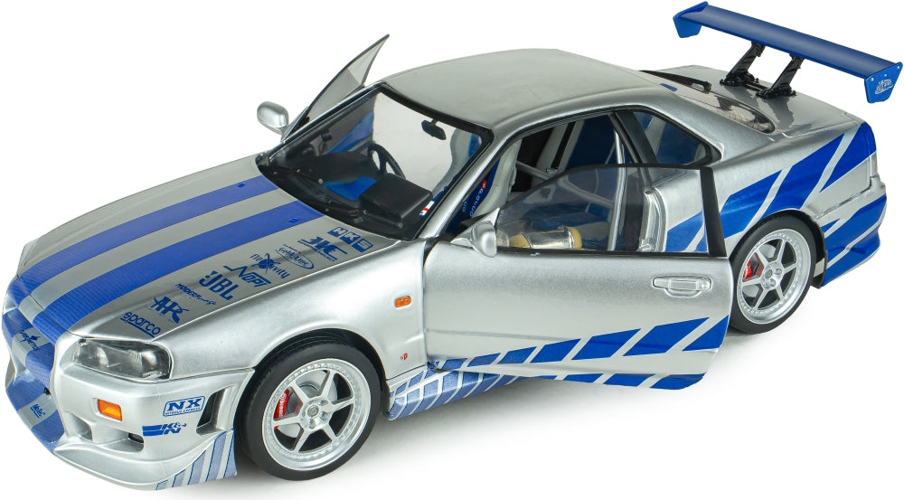 Nissan Skyline GT-R (BNR34) 2Fast 2Furious Brian 1:18 Scale Diecast Car – Solido