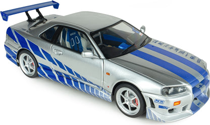 Nissan Skyline GT-R (BNR34) 2Fast 2Furious Brian 1:18 Scale Diecast Car – Solido