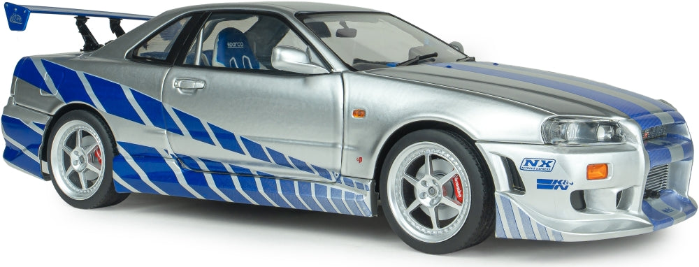 Nissan Skyline GT-R (BNR34) 2Fast 2Furious Brian 1:18 Scale Diecast Car – Solido