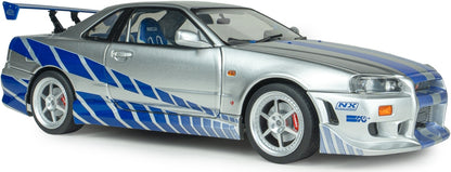 Nissan Skyline GT-R (BNR34) 2Fast 2Furious Brian 1:18 Scale Diecast Car – Solido
