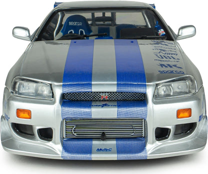 Nissan Skyline GT-R (BNR34) 2Fast 2Furious Brian 1:18 Scale Diecast Car – Solido