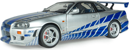 Nissan Skyline GT-R (BNR34) 2Fast 2Furious Brian 1:18 Scale Diecast Car – Solido