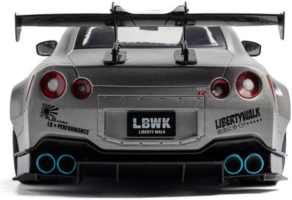 Nissan GT-R (R35) w/Liberty Walk Body Kit 2.0 Silver 2023 1:18 Scale Diecast Model Car – Solido