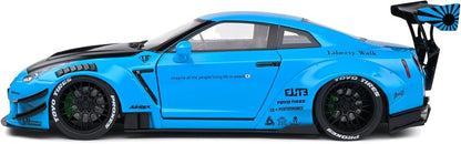 Nissan GT-R (R35) w/Liberty Walk Body Kit 2.0 Baby Blue 2024 1:18 Scale Diecast Model Car – Solido
