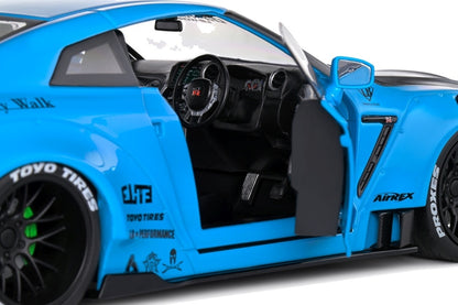 Nissan GT-R (R35) w/Liberty Walk Body Kit 2.0 Baby Blue 2024 1:18 Scale Diecast Model Car – Solido