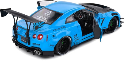 Nissan GT-R (R35) w/Liberty Walk Body Kit 2.0 Baby Blue 2024 1:18 Scale Diecast Model Car – Solido