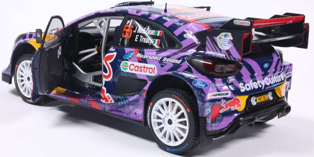 Ford Puma RALLY1 Hybrid Rallye Monte Carlo 2025 #55 McErlean/Treacy 1:18 Scale Diecast Model Car – Solido