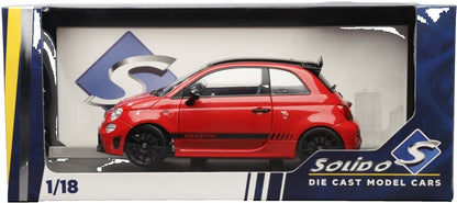Fiat F595 Abarth Red Solido Works 2023 1:18 Scale Diecast Model Car – Solido