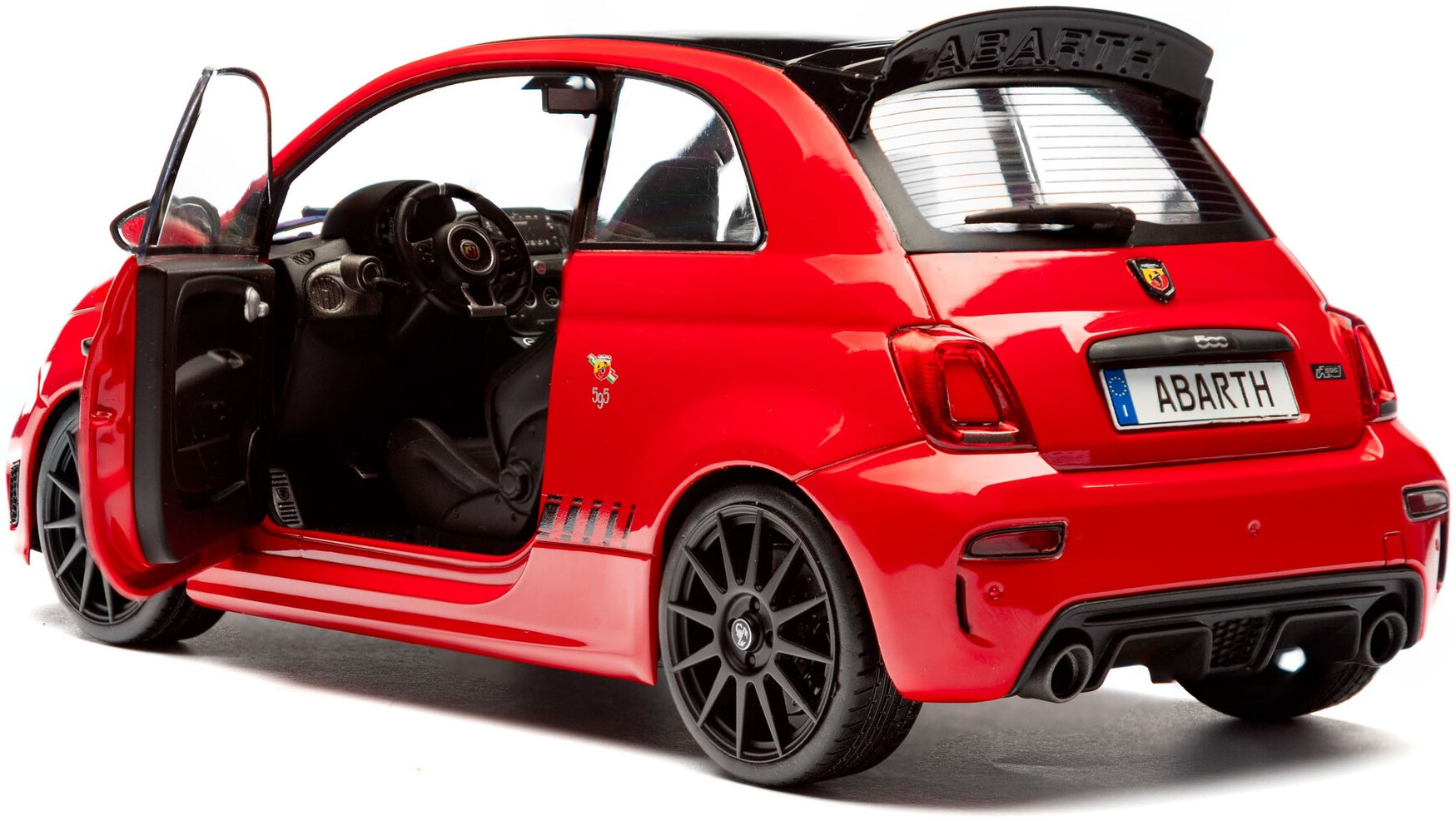 Fiat F595 Abarth Red Solido Works 2023 1:18 Scale Diecast Model Car – Solido