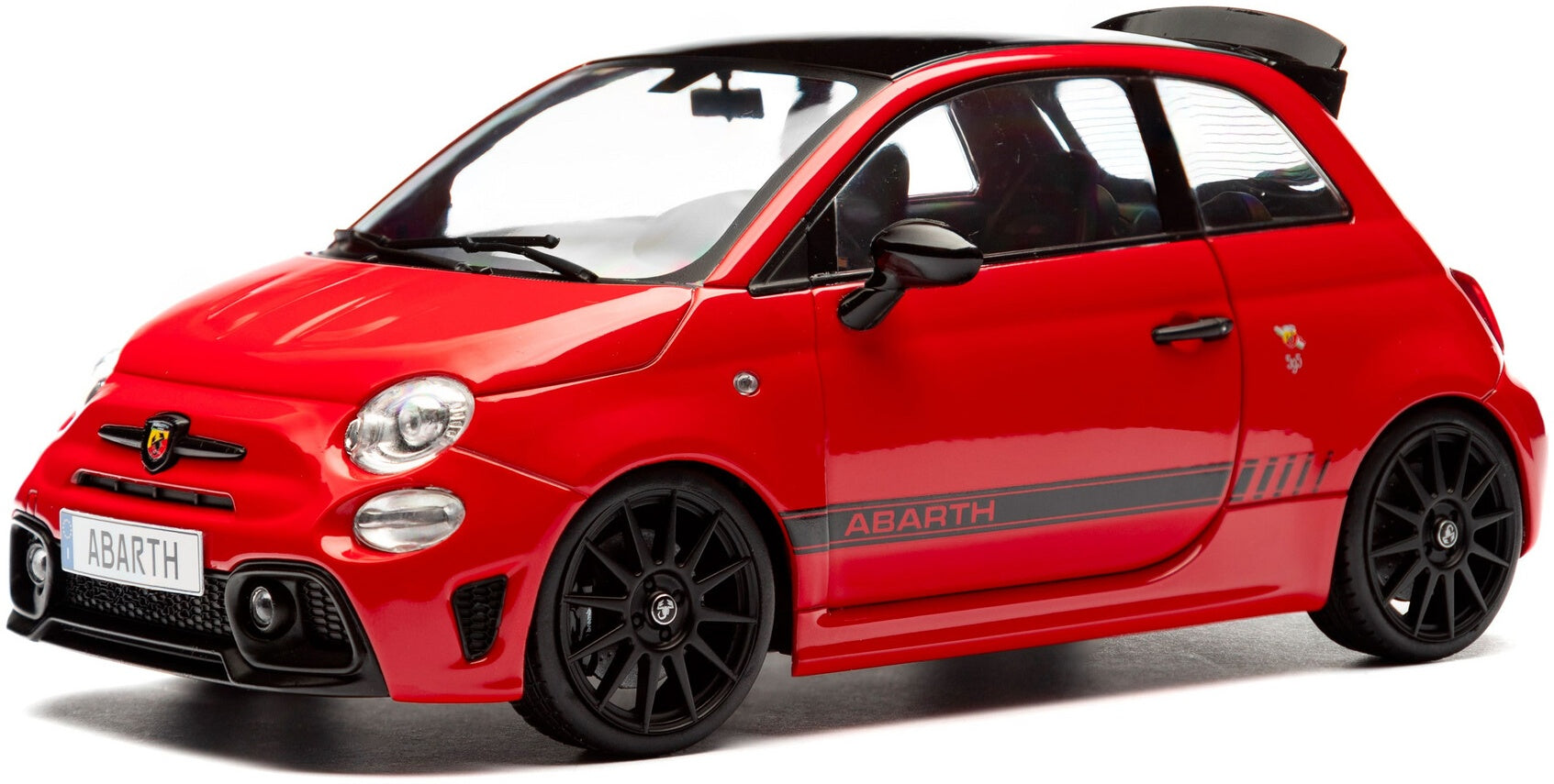 Fiat F595 Abarth Red Solido Works 2023 1:18 Scale Diecast Model Car – Solido