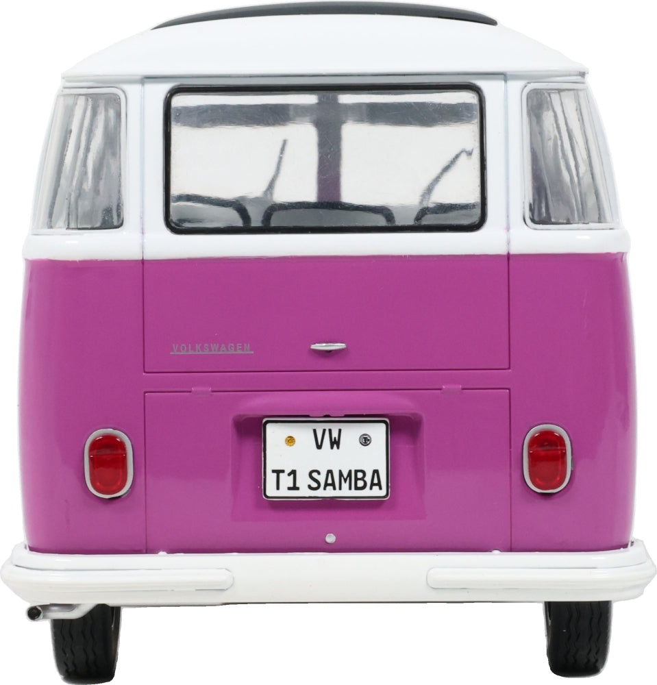 VW T1 Samba Violet/Blanc 1962 1:18 Scale Diecast Bus – Solido