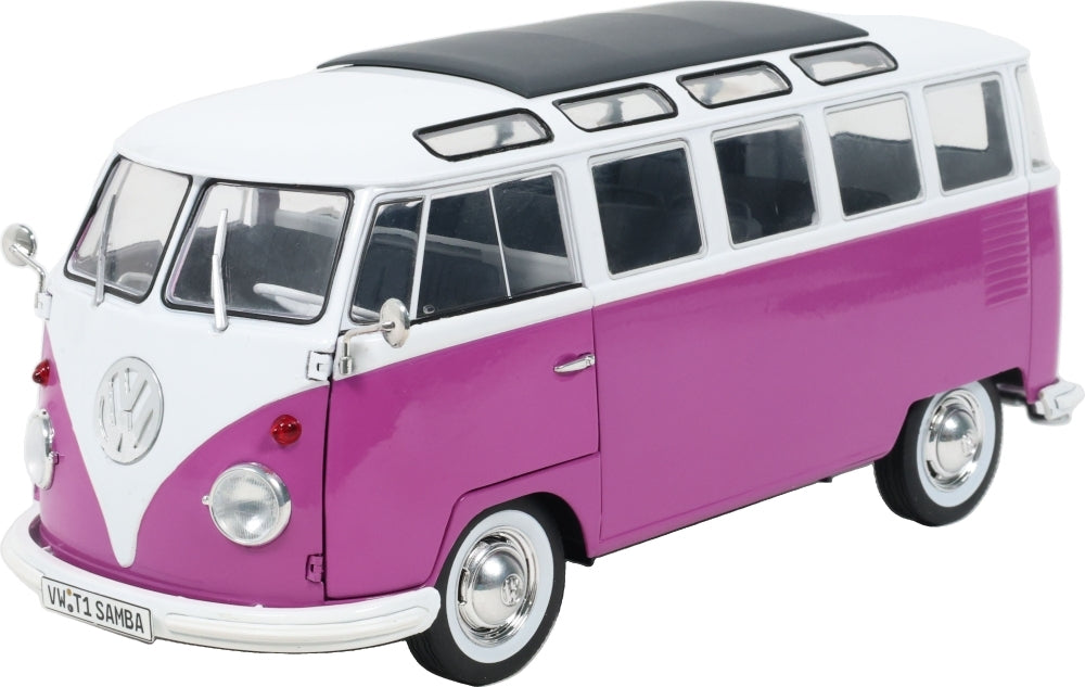 VW T1 Samba Violet/Blanc 1962 1:18 Scale Diecast Bus – Solido