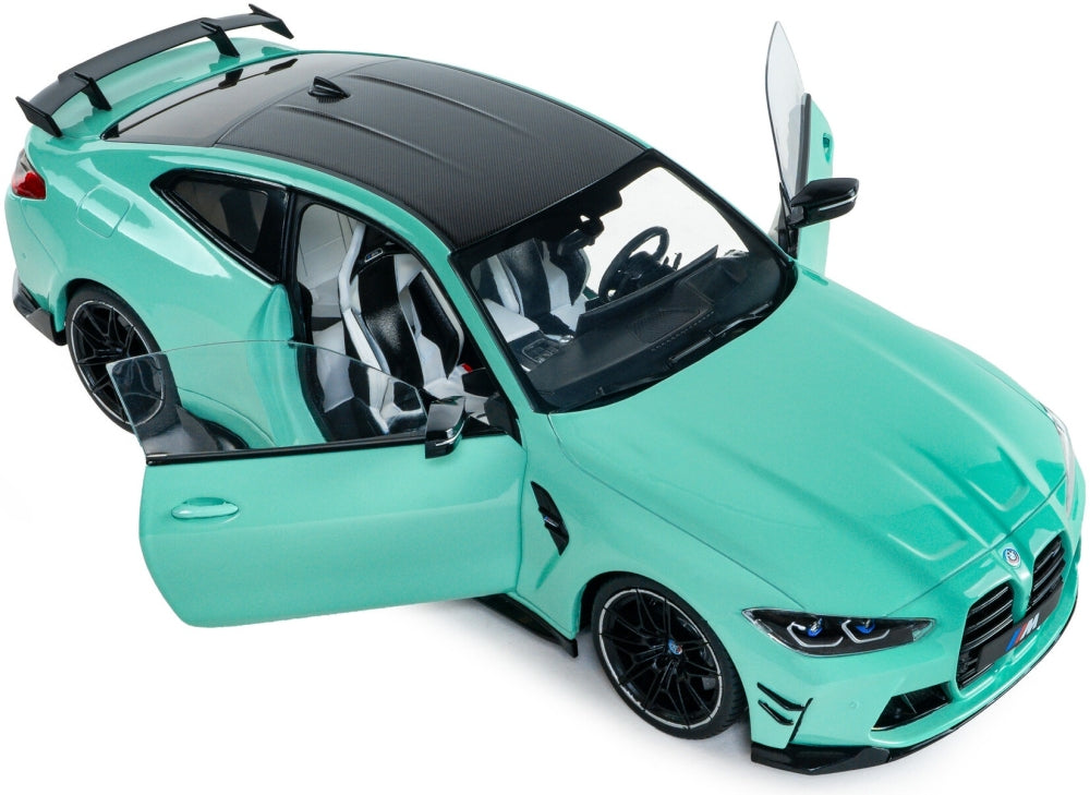 BMW M4 Peformance Parts Solido Works Turquoise 2025 1:18 Scale Diecast Model Car – Solido