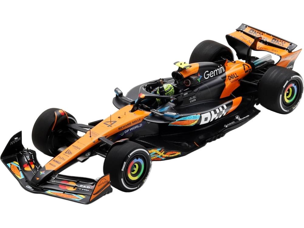 McLaren MCL39 #4 3rd Abu Dhabi GP 2025 Lando Norris F1 Drivers Champion 2025 w/Board 1:18 Scale Resin Car – Spark