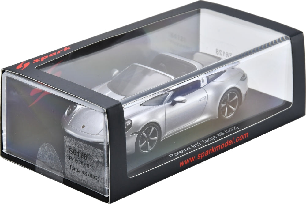 Porsche 911 Targa 4S (992) GT Silver 1:43 Scale Resin Car – Spark