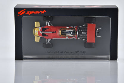 Lotus 49B #1 4th F1 German GP 1969 Graham Hill 1:43 Scale Resin Car – Spark