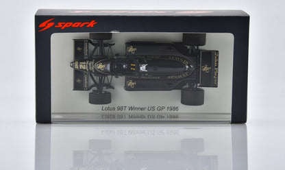 Lotus 98T #12 Winner F1 US GP 1986 Ayrton Senna 1:43 Scale Resin Car – Spark