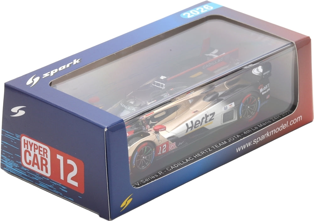 Cadillac V-Series.R Hertz Team Jota #12 4th Le Mans 24H 2026 Lynn/Stevens/Nato 1:43 Scale Resin Car – Spark