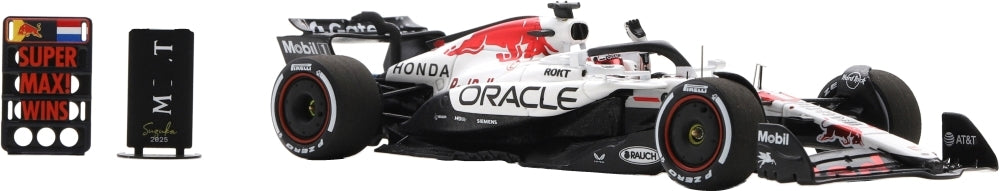 Oracle Red Bull Racing RB21 #1 1st Japanese GP 2025 Max Verstappen w/Pit Board 1:43 Scale Resin Car – Spark