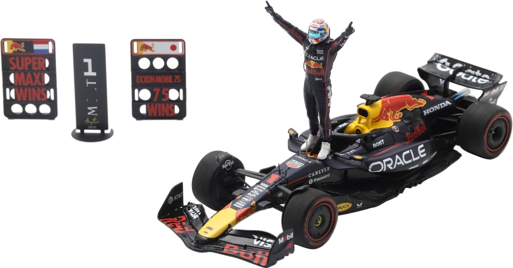 Oracle Red Bull Racing RB21 #1 1st US GP 2025 Max Verstappen w/Pit Boards 1:43 Scale Resin Car – Spark