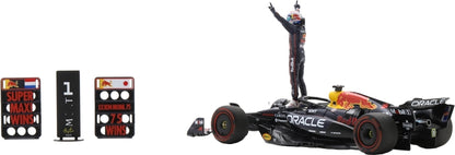 Oracle Red Bull Racing RB21 #1 1st US GP 2025 Max Verstappen w/Pit Boards 1:43 Scale Resin Car – Spark