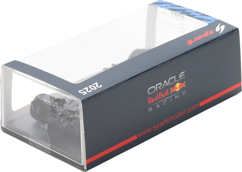 Oracle Red Bull Racing RB21 #1 Winner F1 Las Vegas GP 2025 Max Verstappen w/Pit Board 1:43 Scale Resin Car – Spark