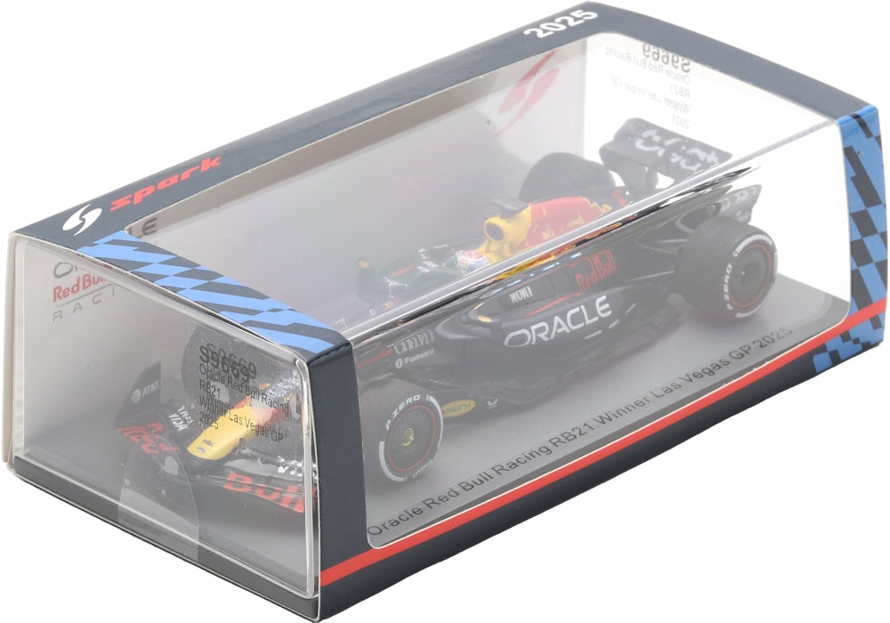 Oracle Red Bull Racing RB21 #1 Winner F1 Las Vegas GP 2025 Max Verstappen w/Pit Board 1:43 Scale Resin Car – Spark