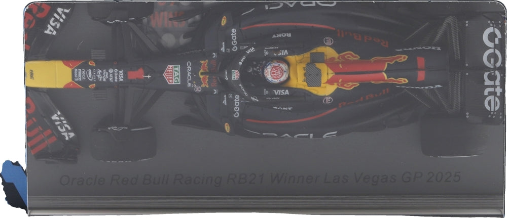 Oracle Red Bull Racing RB21 #1 Winner F1 Las Vegas GP 2025 Max Verstappen w/Pit Board 1:43 Scale Resin Car – Spark