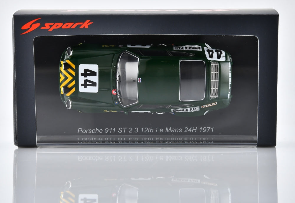 Porsche 911ST 2.3 #44 12th Le Mans 24H 1971 P. Vestey/R. Bond 1:43 Scale Resin Car – Spark
