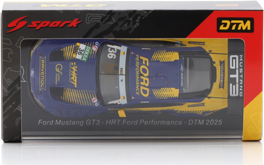 Ford Mustang GT3 HRT Ford Performance #36 DTM 2025 Arjun Maini Limited 300pcs 1:43 Scale Resin Car – Spark