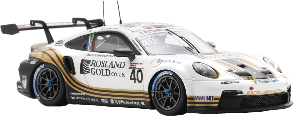 Porsche 911 GT3 Cup #40 Carrera Cup GB Champion 2025 Andrew Rackstraw 1:43 Scale Resin Car – Spark