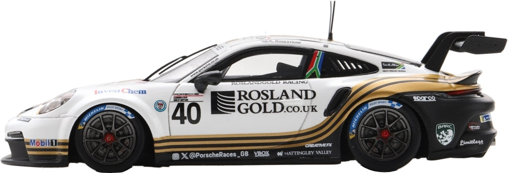 Porsche 911 GT3 Cup #40 Carrera Cup GB Champion 2025 Andrew Rackstraw 1:43 Scale Resin Car – Spark