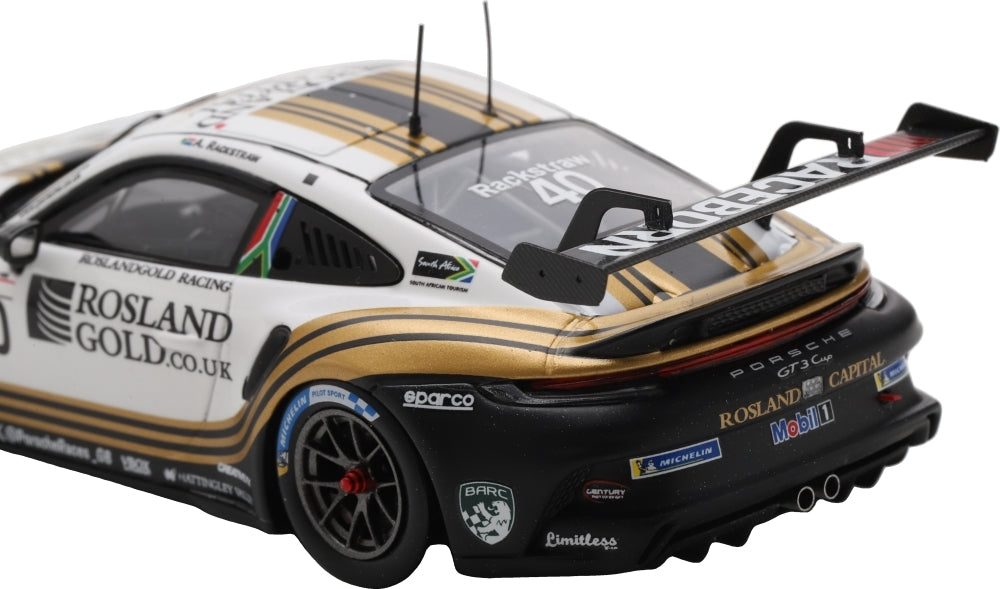 Porsche 911 GT3 Cup #40 Carrera Cup GB Champion 2025 Andrew Rackstraw 1:43 Scale Resin Car – Spark