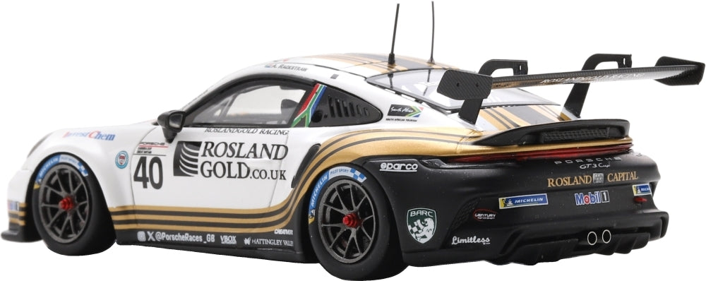 Porsche 911 GT3 Cup #40 Carrera Cup GB Champion 2025 Andrew Rackstraw 1:43 Scale Resin Car – Spark